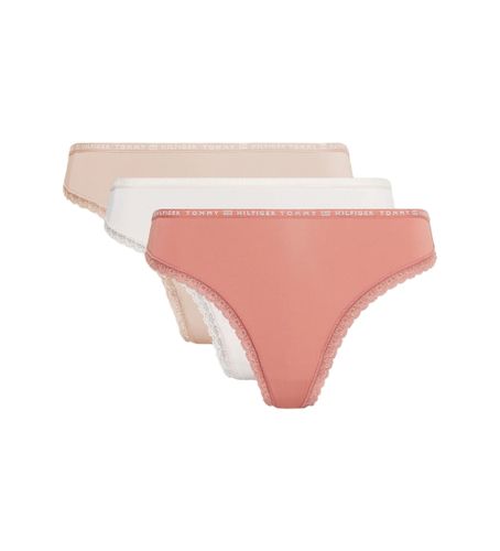 Til kvinder. UW0UW02824 Pakke 3 strømpebånd med blomsterblonder , beige, (M), Afslappet, Bæredygtig, Genanvendt nyl - Tommy Hilfiger - Modalova