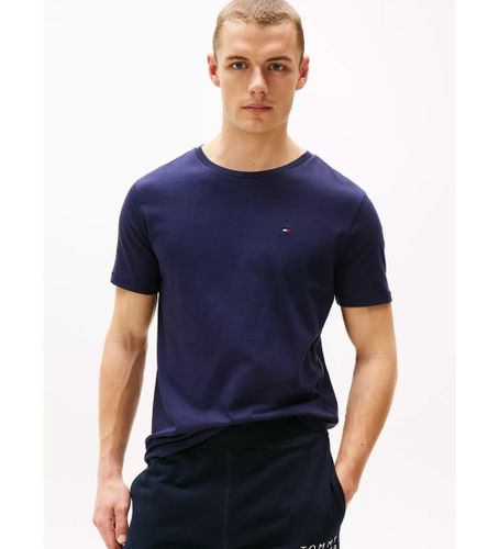 Til mænd. 2S87904671 T-shirt i økologisk bomuld navy (M), Casual, Korte ærmer, Økologisk bomuld, Bæredygtig - Tommy Hilfiger - Modalova