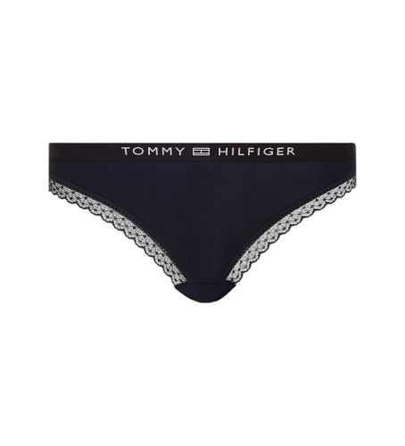 Til kvinder. UW0UW04183 Trusser med tonale blonder og navy-logo (XS), Afslappet, Nylon - Tommy Hilfiger - Modalova