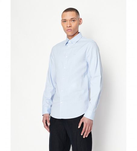 Til mænd. 8NZCGBZ8ANZ0536 Sport Oxford-skjorte bl (S), Blå, Casual, Bomuld, Lange ærmer - Armani Exchange - Modalova