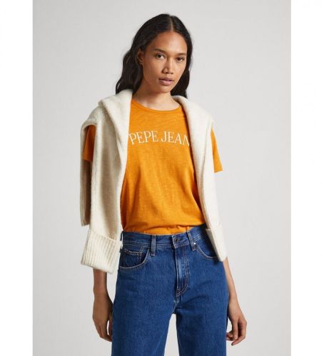 Til kvinder. PL505705 T-shirt Vio (XS), Casual, Bomuld, Korte ærmer, Bæredygtig - Pepe Jeans - Modalova