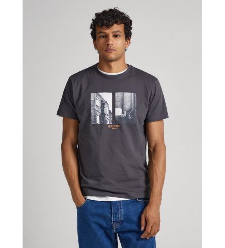 Til mænd. PM508956 Worth T-shirt mørkegrå (S), Casual, Bomuld, Korte ærmer, Bæredygtig - Pepe Jeans - Modalova