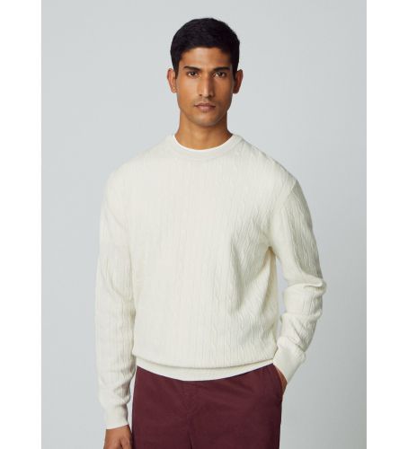 Til mænd. HM703026 Lambwool Cable Crew uldtrøje (XL), Casual, Bomuld, Klassisk, Lange ærmer - Hackett London - Modalova