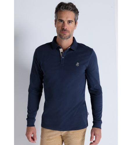 Til mænd. 830285125 - Basic langærmet poloshirt navy (S), Casual, Bomuld, Klassisk, Lange ærmer - Bendorff - Modalova
