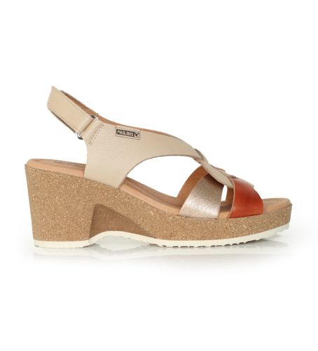 Til kvinder. W3B-1518CPC1 Arenales elfenbensfarvede lædersandaler -Højde 8 cm kile (38), , 5-8 cm, Velcro, Casual - Pikolinos - Modalova