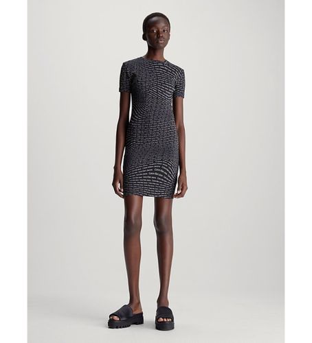 Til kvinder. J20J223205 Aop Ribkjole (M), Casual, Bomuld, Korte ærmer - Calvin Klein Jeans - Modalova