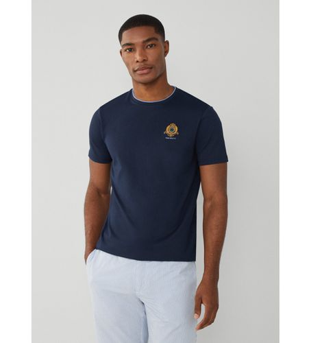 Til mænd. HM500798 Heritage Logo T-shirt navy (L), Casual, Bomuld, Korte ærmer, Bæredygtig, Blå - Hackett London - Modalova