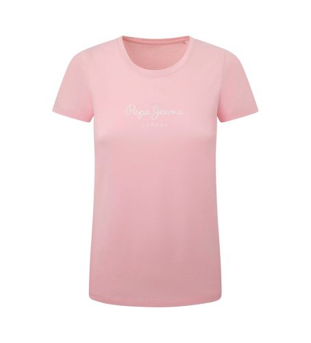 Til kvinder. PL505202 New Virginia T-shirt lyserød (L), Casual, , Bomuld, Korte ærmer, Bæredygtig - Pepe Jeans - Modalova