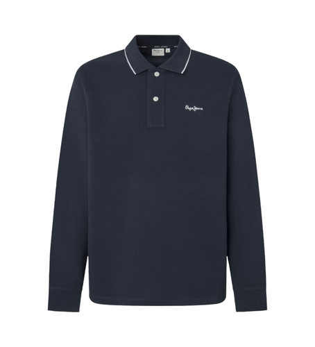 Til mænd. PM542102 Polo Hans Ls navy (S), Casual, Lange ærmer, Bæredygtig - Pepe Jeans - Modalova