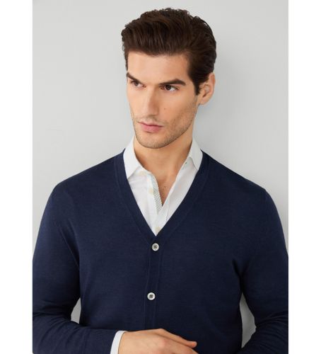 Til mænd. HM703133 Gmd Merino Silk Cdi navy jumper (XL), Casual, Bomuld - Hackett London - Modalova