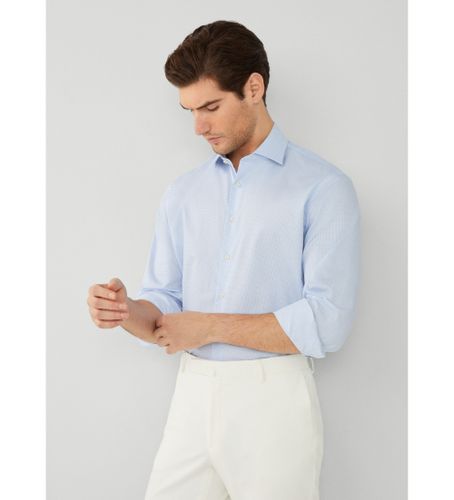 Til mænd. HM309903 Two Tone Grid Check skjorte (155), Casual, Party, Bomuld, Lange ærmer - Hackett London - Modalova