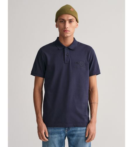Til mænd. 2062025 Pique polo shirt Tonal Shield navy (S), Casual, Bomuld, Korte ærmer - Gant - Modalova