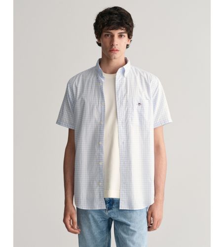 Til mænd. 3000121 Regular Fit kortærmet skjorte i gingham poplin (S), Bomuld, Korte ærmer - Gant - Modalova