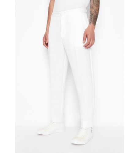 Til mænd. 8NZP15ZNFNZ1100 ensfarvede vævede bukser (30), Casual, Linned - Armani Exchange - Modalova