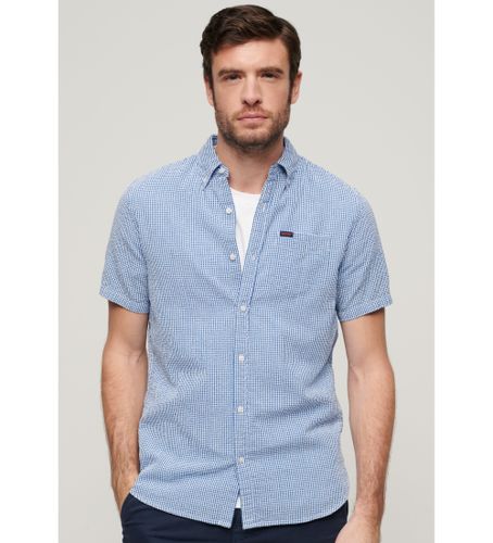 Til mænd. M4010785A Seersucker kortærmet skjorte (S), Casual, Bomuld, Korte ærmer - Superdry - Modalova