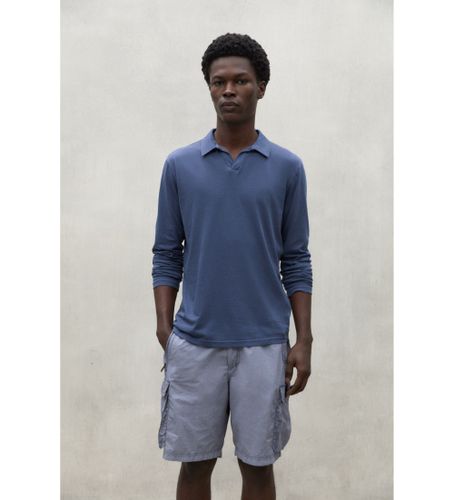 Til mænd. MCMGAPOENZO00803S24-168 Enzo navy polo shirt (L), Casual, Lange ærmer, Økologisk bomuld, Bæredygtig, Blå, Genbrugsbomuld - ECOALF - Modalova