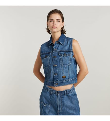 Til kvinder. D24570-D536-G326 Indskrumpet vest (XXS), Casual, Bomuld, Denim, Uden ærmer/stropper - G-Star - Modalova