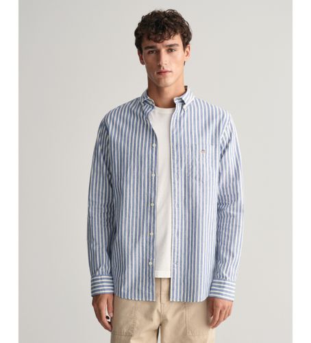 Til mænd. 3240060 Regular Fit blåstribet skjorte i hør og bomuld (S), Casual, Lange ærmer - Gant - Modalova