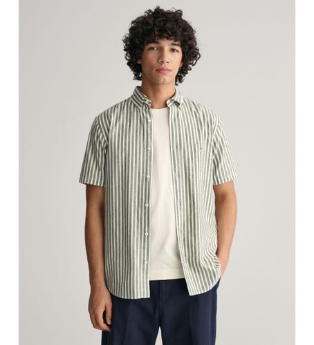 Til mænd. 3240061 Skjorte Regular Fit hør striber (L), Casual, Bomuld, Korte ærmer - Gant - Modalova