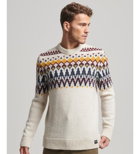 Til mænd. M6110528A Strikket pullover med rund hals og alpefrynser (M), Casual, Akryl - Superdry - Modalova