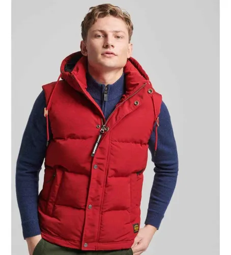 Til mænd. M5011708A Quiltet vest med hætte Everest (S), Casual, Bæredygtig, Genanvendt nylon - Superdry - Modalova