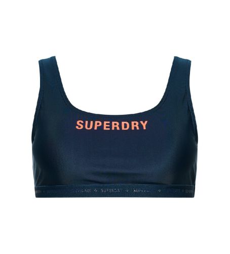 Til kvinder. W3010295A Stretch-top med mikrologo Code navy (8 UK = XS), Sport, Genanvendt polister, Bæredygtig, Blå - Superdry - Modalova