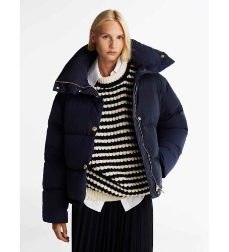 Til kvinder. WW0WW43158 Oversize jakke med navyfarvet dunfyld (M/L), Casual, Polyester, Genanvendt nylon - Tommy Hilfiger - Modalova