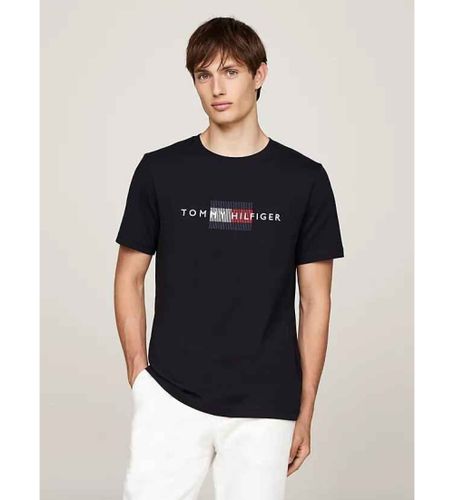 Til mænd. MW0MW36455 Logo T-shirt navy (L), Casual, Korte ærmer, Økologisk bomuld, Bæredygtig, Blå - Tommy Hilfiger - Modalova