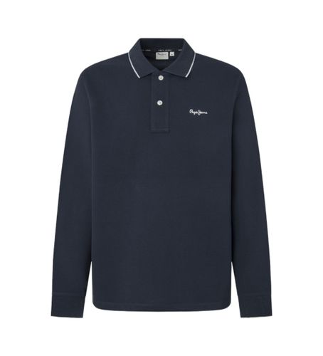 Til mænd. PM542102 Hans navy polo shirt (M), Casual, Bomuld, Lange ærmer, Blå - Pepe Jeans - Modalova