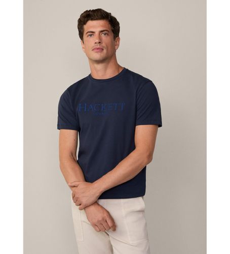 Til mænd. HM500841 Heritage Classic T-shirt navy (L), Casual, Bomuld, Korte ærmer, Blå - Hackett London - Modalova