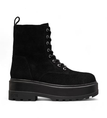 Til kvinder. YW0YW01554 Sorte ankelstøvler i i militærstil (39), 1-3 cm, Blonder, Casual - Calvin Klein Jeans - Modalova