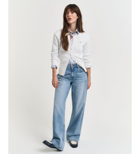 Til kvinder. 4800103 Off-white ecru strikcardigan (L), , Casual, Bomuld - Gant - Modalova