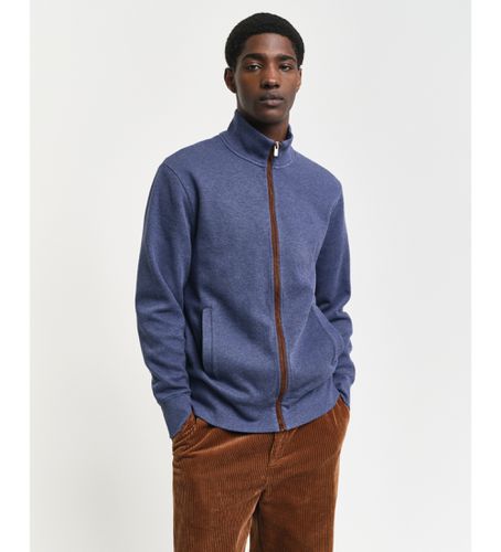 Til mænd. 2028042 Sacker Rib Zip Cardigan Navy (XL), Casual, Bomuld, Blå - Gant - Modalova