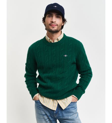 Til mænd. 8050213 Trøje med rund hals i fåreuld med ottetalsstrik (L), Casual, Bomuld - Gant - Modalova