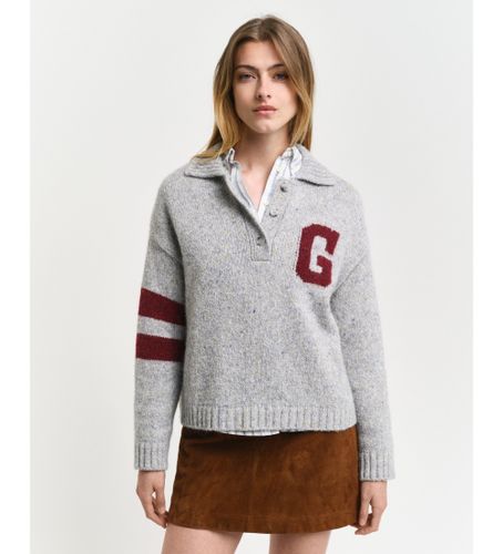 Til kvinder. 4805289 intarsia G strikket polotrøje (XL), Casual, Bomuld - Gant - Modalova