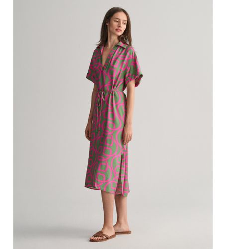 Til kvinder. 4503338 Kortærmet kaftan med grønt monogram-print (36), Casual, Badetøj, Viscose, Korte ærmer - Gant - Modalova