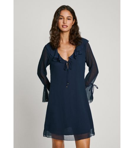 Til kvinder. PL953617 Respekt-kjole navy (XS), Casual, Polyester, Lange ærmer - Pepe Jeans - Modalova
