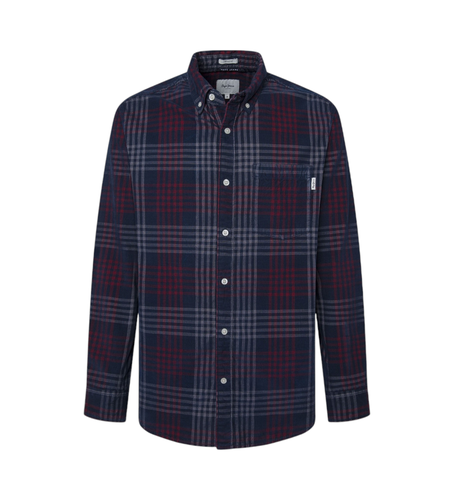Til mænd. PM308726 Marcus navy fløjlsskjorte (M), Casual, Bomuld, Lange ærmer - Pepe Jeans - Modalova
