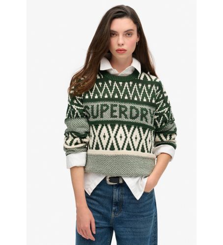 Til kvinder. W6110559A Crewneck-trøje med grønt brand-design (S), Casual, Akryl - Superdry - Modalova