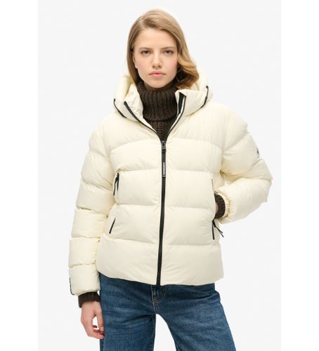 Til kvinder. W5011721A Sportsjakke off-white (L), Hvid, Casual, Genanvendt polister, Bæredygtig - Superdry - Modalova