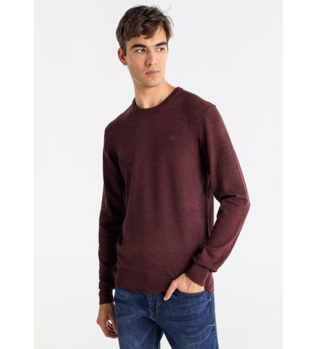 Til mænd. 870205164 Basisstrikket trøje med rødbrunt broderet logo (S), Casual, Bomuld, Lange ærmer - Bendorff - Modalova