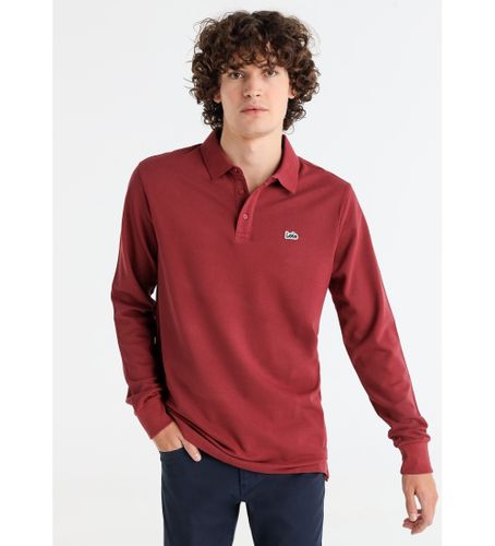 Til mænd. 130333830 Basic langærmet poloshirt i pique-stof med rødt logo (S), Casual, Bomuld, Lange ærmer - Lois Jeans - Modalova