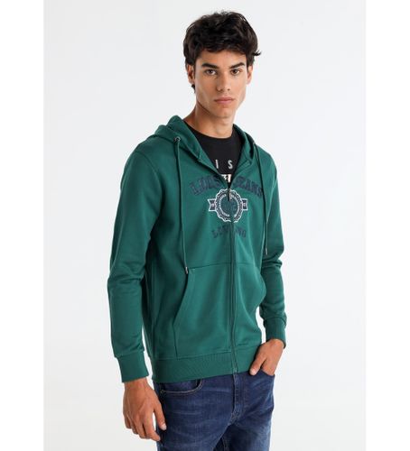 Til mænd. 165933956 Sweatshirt med grønt broderi på brystet (S), Casual, Bomuld, Lange ærmer - Lois Jeans - Modalova