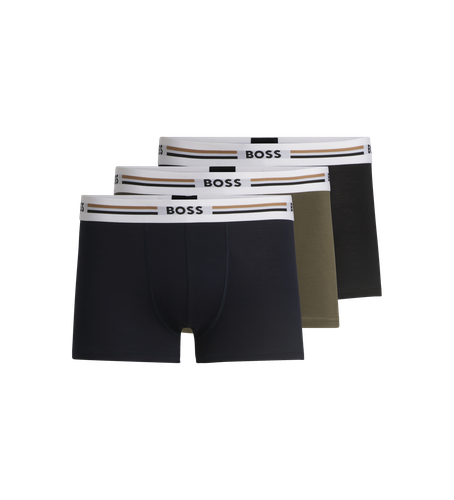 Til mænd. 50492200 3-pak Revive boxershorts , , navy (S), Afslappet, Bomuld, Blå - BOSS - Modalova