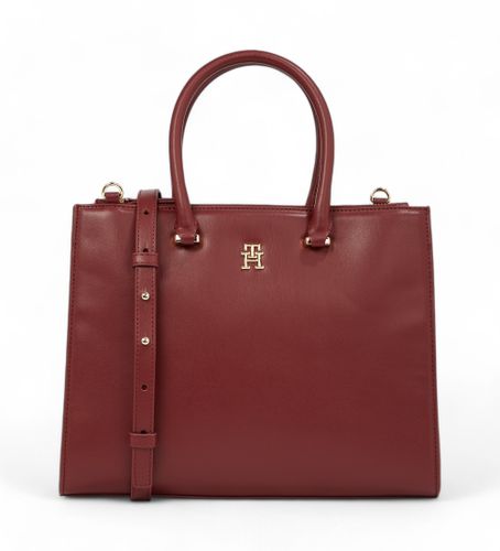 Til kvinder. AW0AW16887 tote bag med monogram og logo (OSFA), Casual, Polyuretan - Tommy Hilfiger - Modalova
