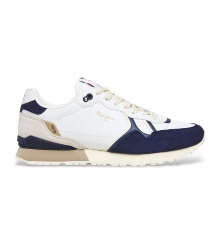 Til mænd. PMS40032 Brit Ivy lædersko , navy (41), Fast, Blonder, Casual, Blå - Pepe Jeans - Modalova