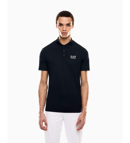 Til mænd. 7M000168_AF13755 Tennis Pro tofarvet poloshirt i navy Ventus7 teknisk stof (XL), Casual, Polyester, Korte ærmer - EA7 - Modalova