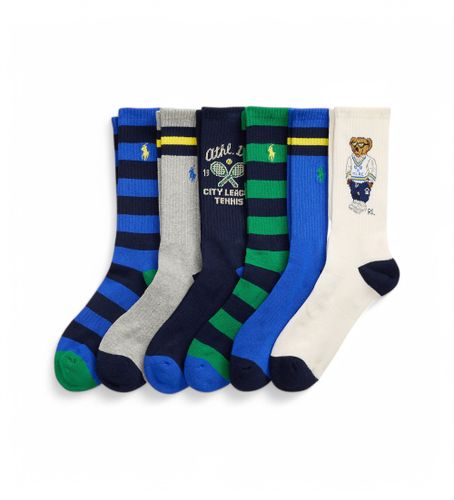 Til mænd. 449973015001 Sæt med 6 flerfarvede sokker (43-46), Afslappet, , Bomuld, Bæredygtig - Polo Ralph Lauren - Modalova