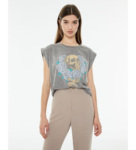 Til kvinder. V25CT207 Skull positionel T-shirt (M), Casual, Uden ærmer/stropper, Økologisk bomuld, Bæredygtig - SYSTEM ACTION - Modalova