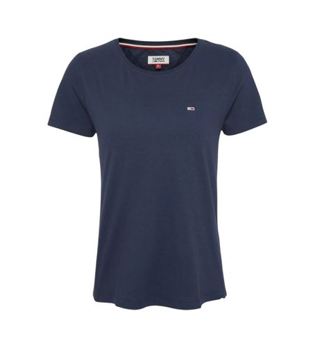 Til kvinder. DW0DW20459 Basic T-shirt navy (L), Casual, Korte ærmer, Økologisk bomuld, Bæredygtig - Tommy Jeans - Modalova